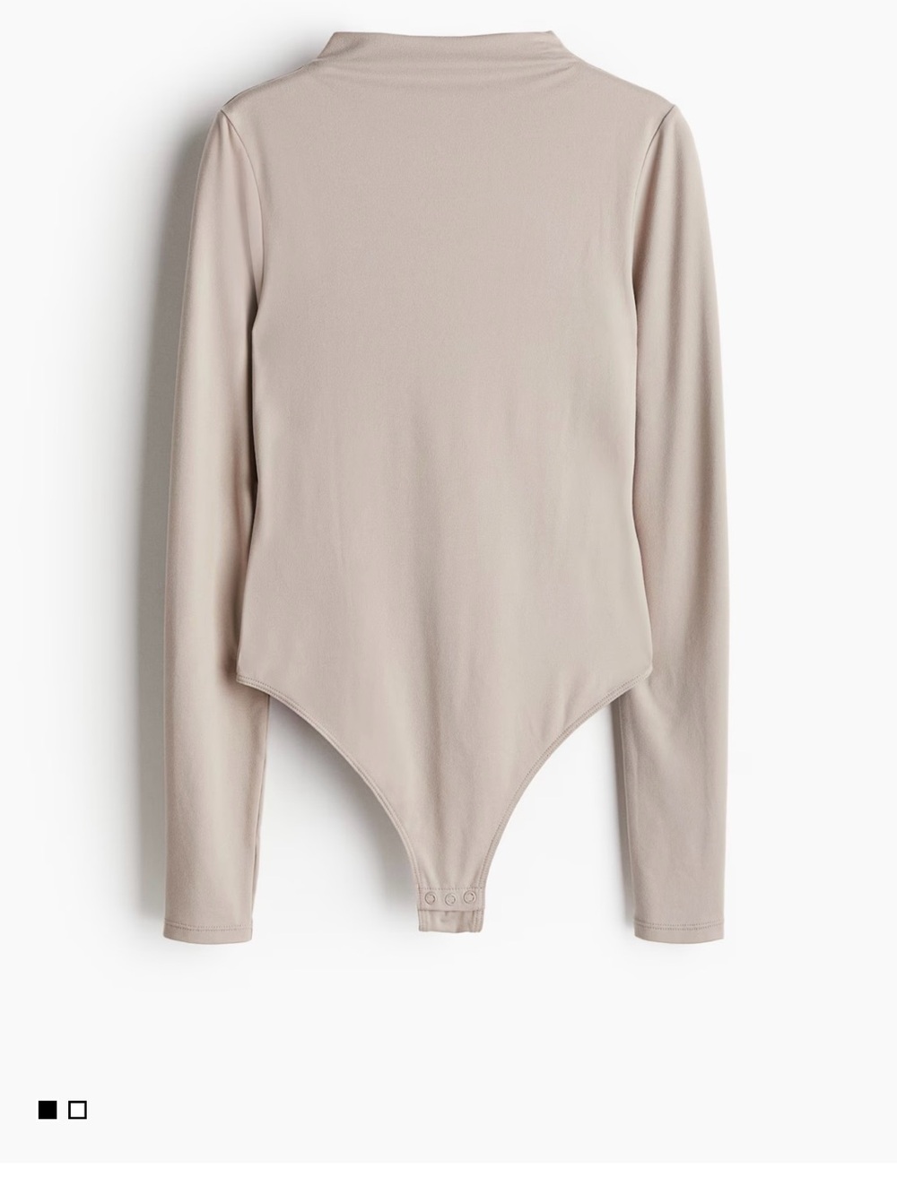 H&M Mock Neck Taupe Long Sleeve  Bodysuit Sz Small